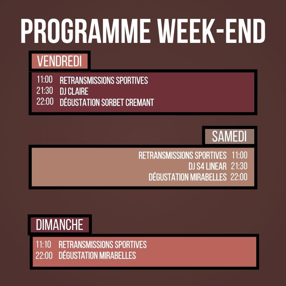 Programme du week-end