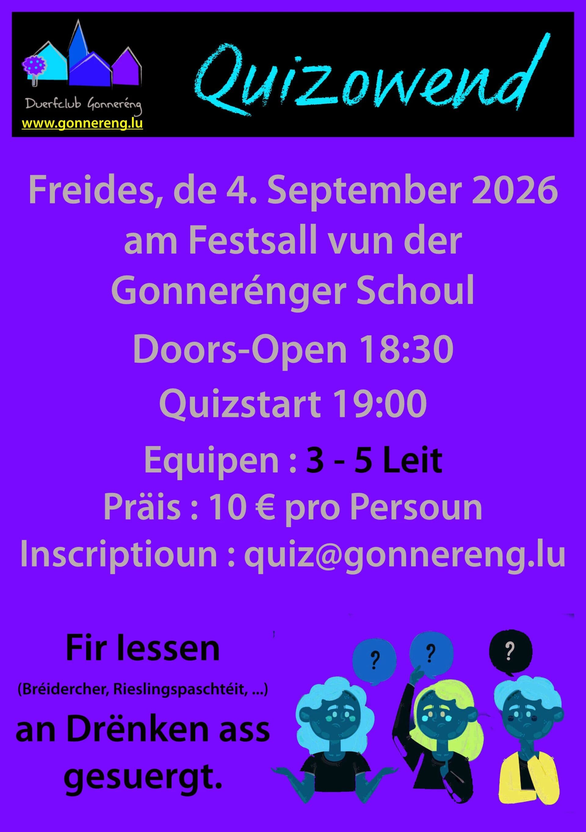Soirée quiz à Gonneréng