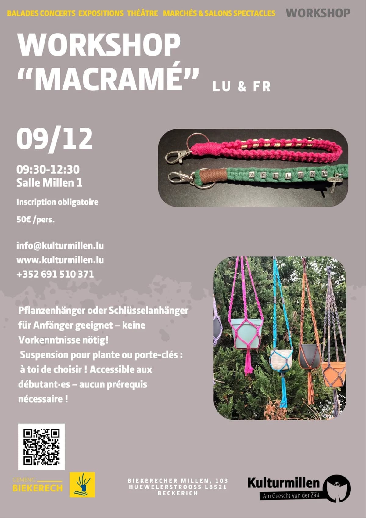 Makramee-Workshop / Workshop macramé (FR/LU)
