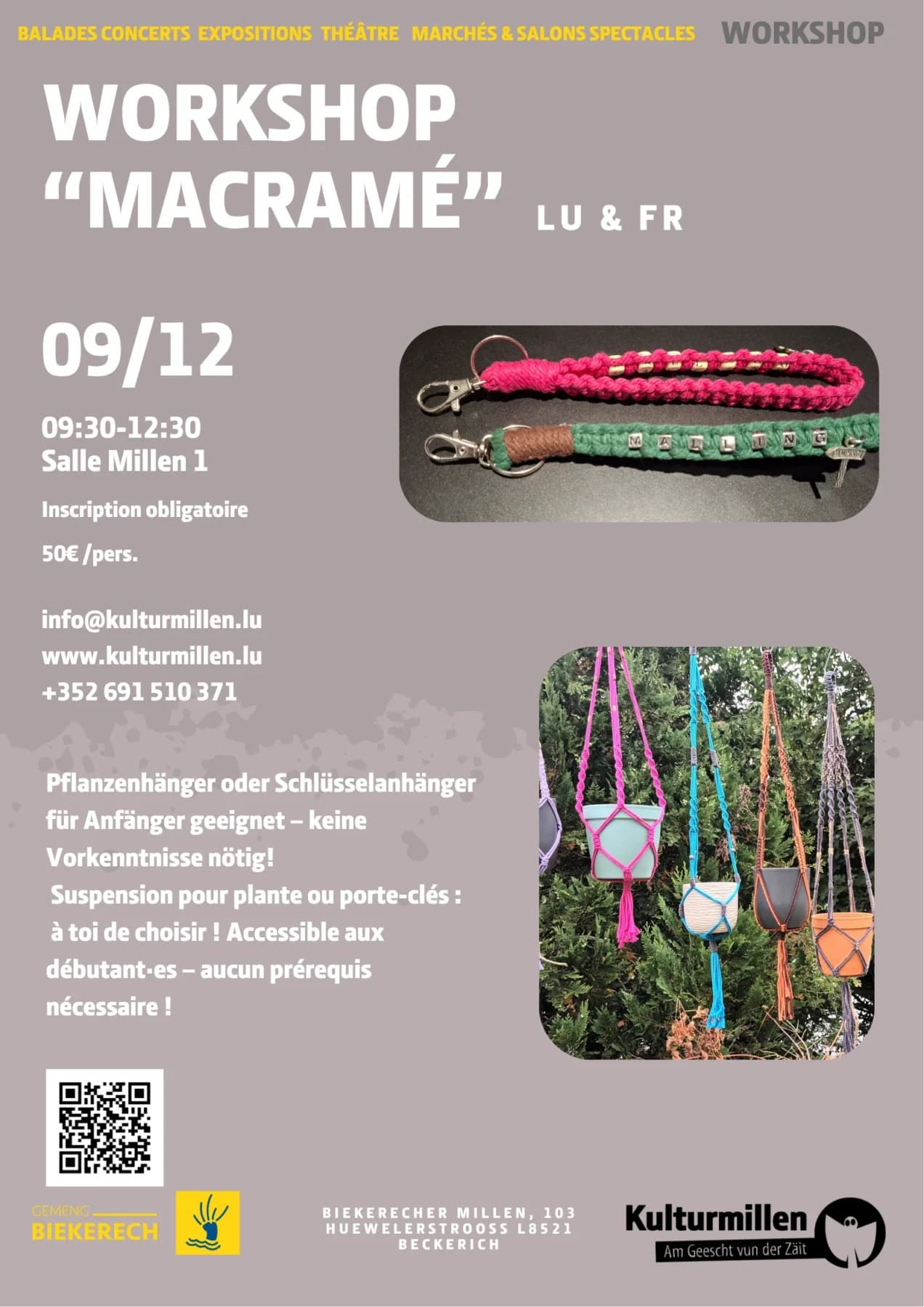 Makramee-Workshop / Workshop macramé (FR/LU)