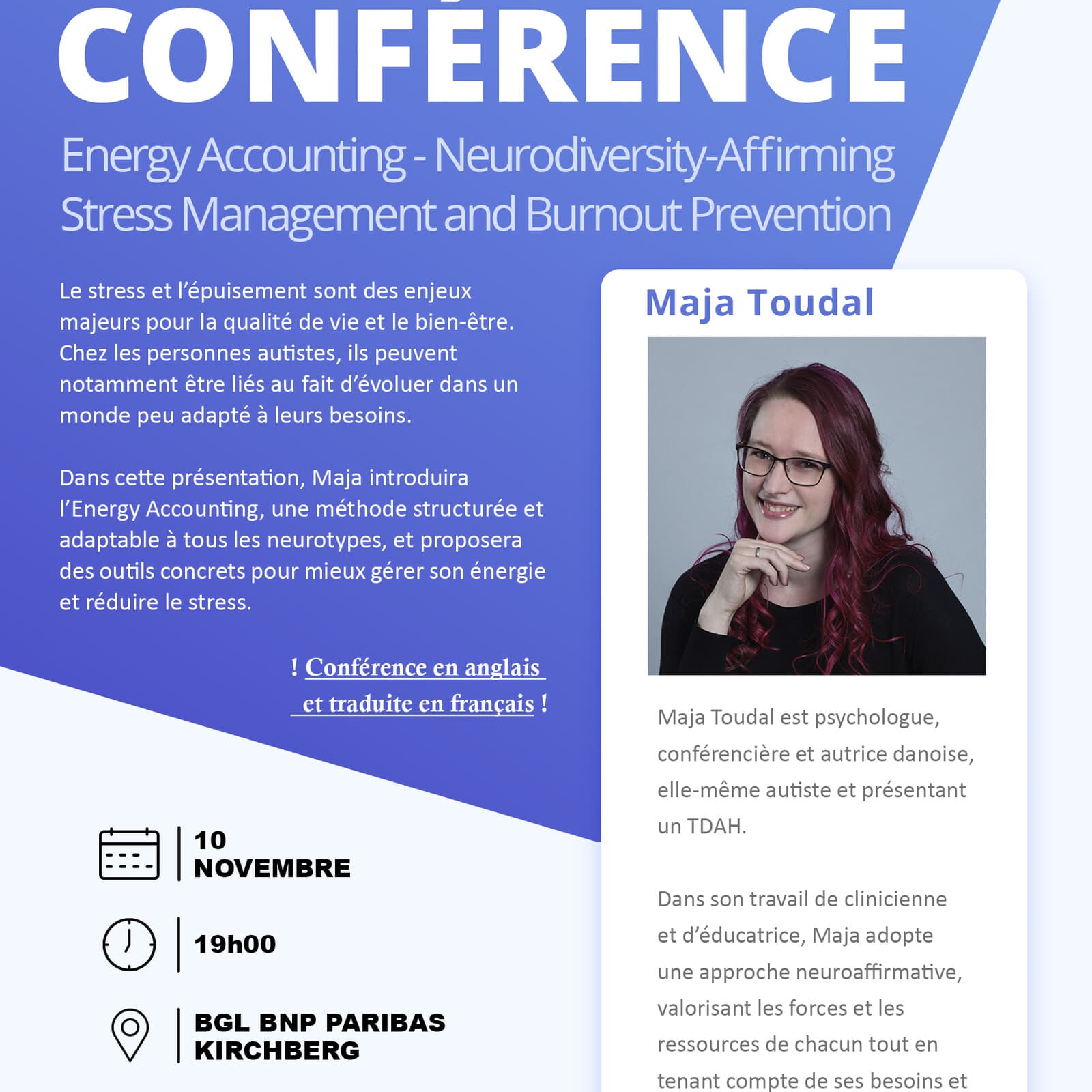 Conférence avec Maja Toudal