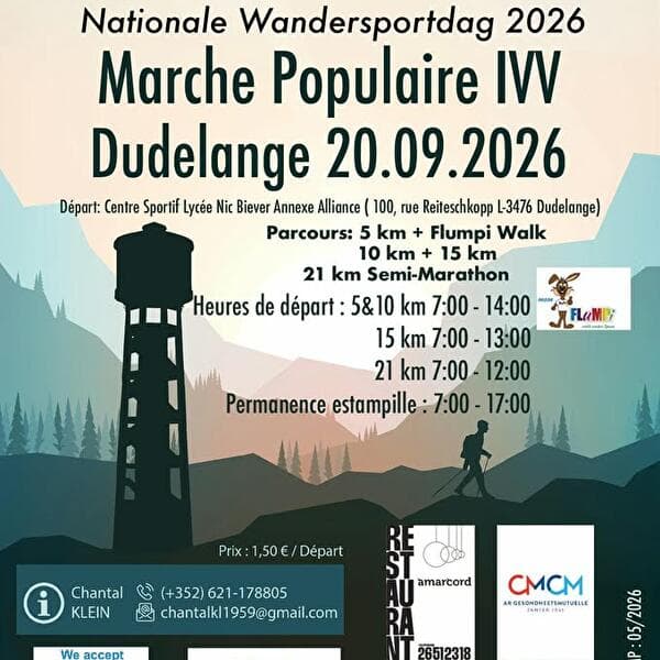 Journée nationale de la randonnée à Dudelange + FLuMPi Walk + Semi-Marathon