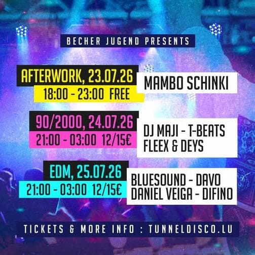 Tunneldisco 2026 - 3 JOURS - Afterwork & 90/2000 & EDM