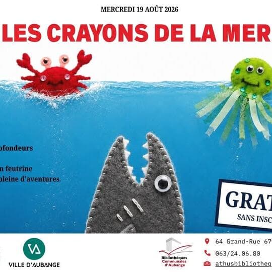 Atelier créatif estival à la bibliothèque d'Athus - Les crayons de la mer