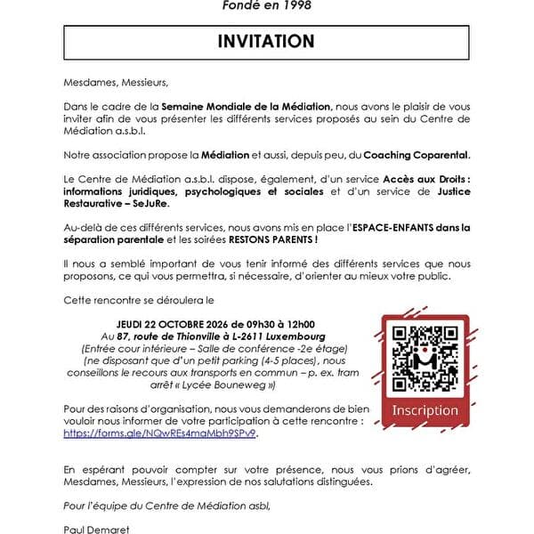 Semaine Mondiale de la Médiation