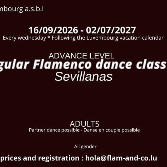 Flamenco adultes : Sevillanas niveau intermédiaire/avancé
