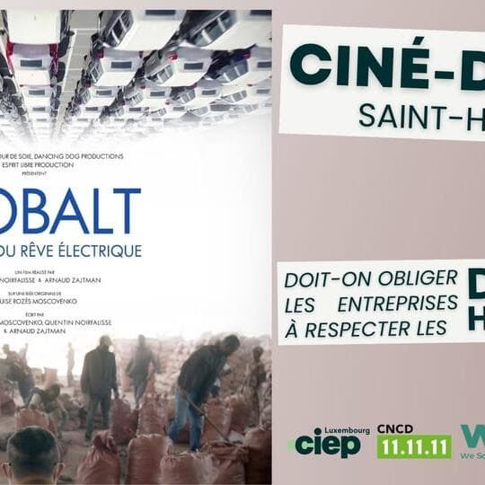 Ciné-débat Saint-Hubert : « COBALT : l’envers du rêve électrique »