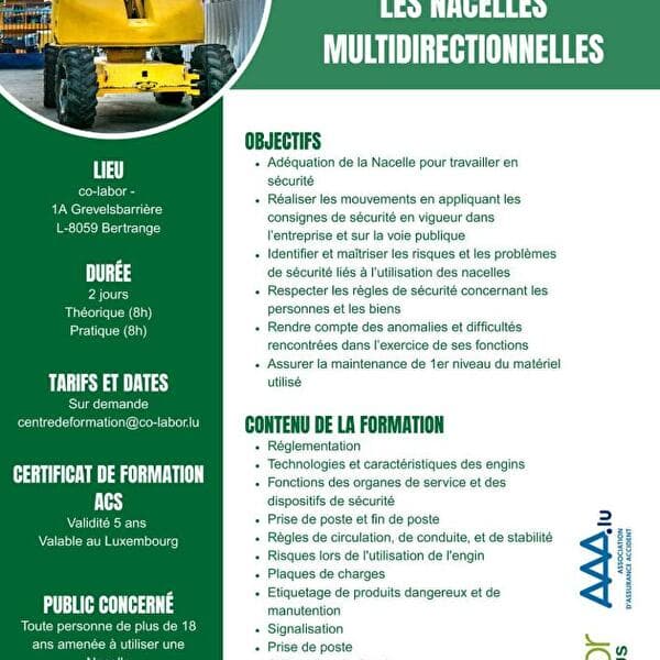Formation Nacelles multidirectonnelles