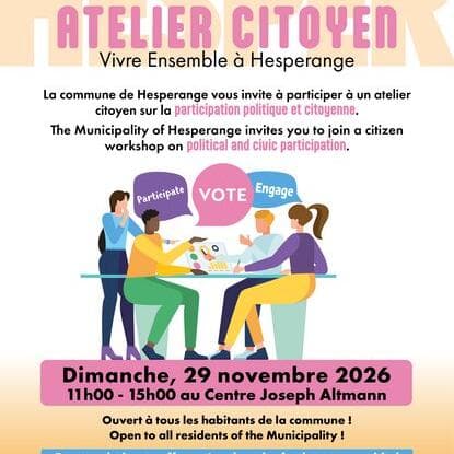 Atelier citoyen - Vivre ensemble à Hesperange