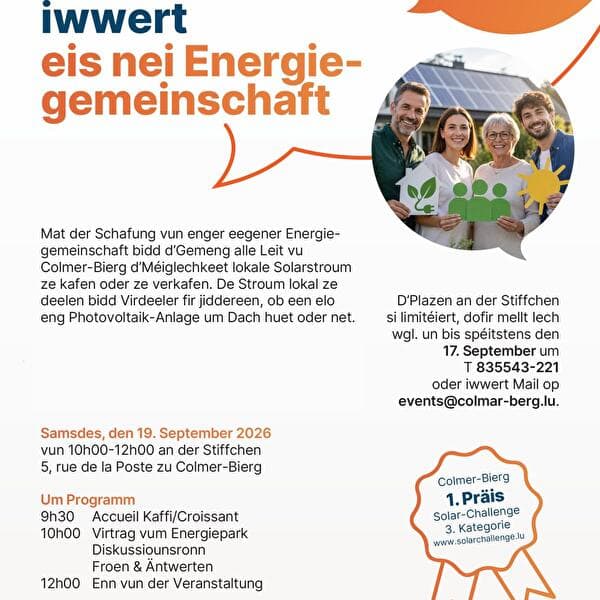 Komm, mir schwätzen iwwert eis nei Energiegemeinschaft