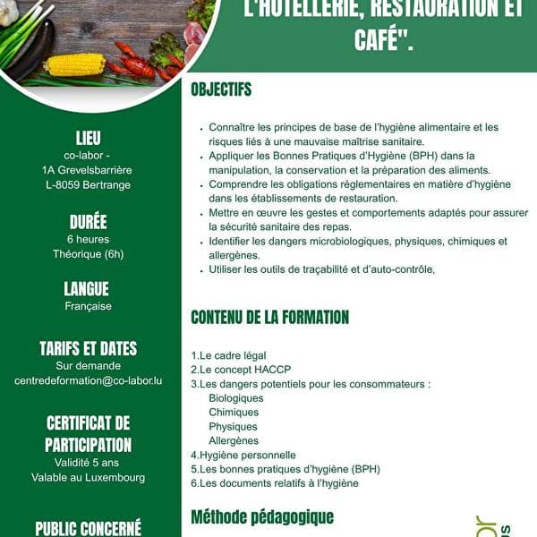 BPH - Les bonnes pratiques d’hygiène dans les métiers de l’hôtellerie, restauration et café
