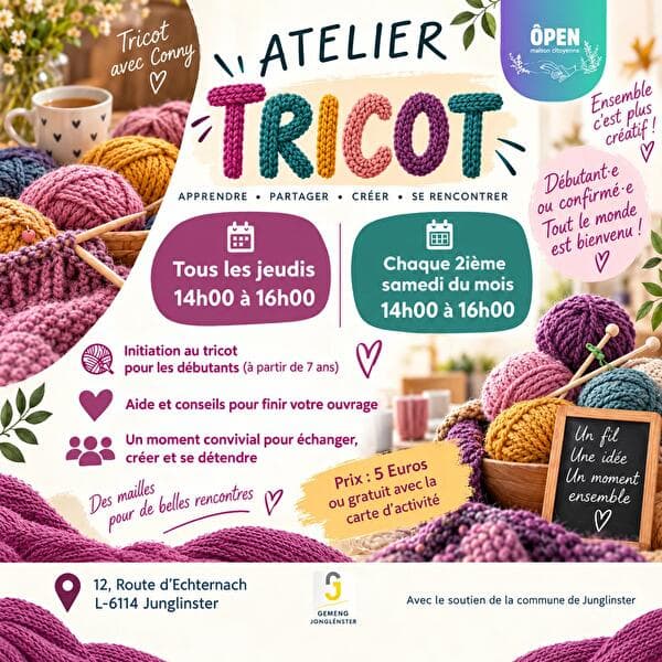 Atelier tricot avec Conny