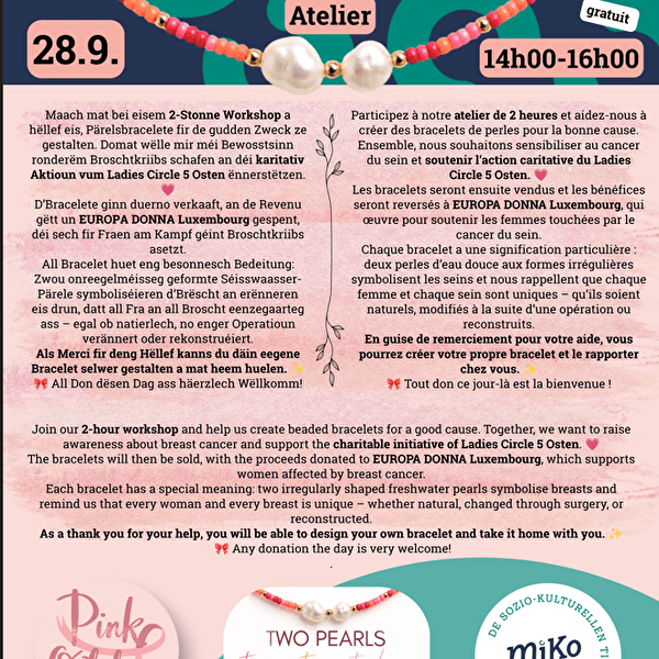 Atelier de bracelets en perles